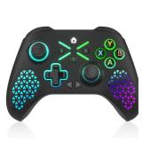 Dinosoo RGB Wireless for Xbox Controller Series X|S, Xbox One & PC Windows 10/11, Built-in Battery Dual Vibration Turbo Macro Function, 2.4GHz Adapter