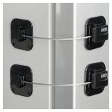 Refrigerator Lock, Heavy Duty Fridge Lock, Combination Lock for Refrigerator Cabinets, Drawers, Safety, Easy Install No Keys Needed (Black-2Pack)