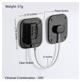 Refrigerator Lock, Heavy Duty Fridge Lock, Combination Lock for Refrigerator Cabinets, Drawers, Safety, Easy Install No Keys Needed (Black-2Pack)