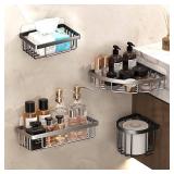 9-Pack Shower Caddy Adhesive Replacement, Transparent Adhesive Hooks Stickers, Strong Hook Strip for Shower Caddy Basket Shelf, Soap Holder, Bathroom Storage Corner Shelves, Kitchen Racks