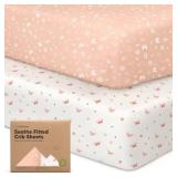 KeaBabies Organic Crib Sheet for Boys, Girls - 52x28 Fitted Crib Mattress Sheet Neutral, Breathable Jersey Cotton Cover for Baby Bed, Toddler Mattress, Soft & Cute Prints (Butterflies)
