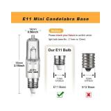 Jaenmsa 4 Pack JDE11 Bulb,120V 50W Halogen Mini Candelabra Bulbs,T4 JD E11 Bulb Dimmable 2700K Warm White(Replacement E11 LED Bulbs) for Chandeliers,Candelabra,Ceiling Fan,Table Lamps,Cabinet Lighting