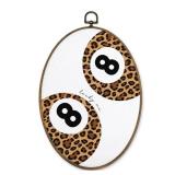LKETW Trendy Retro 8 Ball Oval Wall Art Decor, Funky Leopard Cheetah Print Lucky 8 Ball Oval Canvas Hanging Decor, Trendy Preppy Wall Decorations for Girly Room Bedroom Dorm Apartment, 8.6x11.4 Inch
