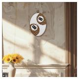 LKETW Trendy Retro 8 Ball Oval Wall Art Decor, Funky Leopard Cheetah Print Lucky 8 Ball Oval Canvas Hanging Decor, Trendy Preppy Wall Decorations for Girly Room Bedroom Dorm Apartment, 8.6x11.4 Inch