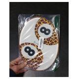 LKETW Trendy Retro 8 Ball Oval Wall Art Decor, Funky Leopard Cheetah Print Lucky 8 Ball Oval Canvas Hanging Decor, Trendy Preppy Wall Decorations for Girly Room Bedroom Dorm Apartment, 8.6x11.4 Inch