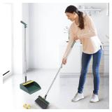 Broom with Dustpan Combo Set,180° Rotating Long Handle Broom and Dust Pan Set for Home Kitchen Office Indoor Outdoor Cleaning,Easy Storage.