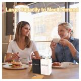 DIBALIYI 3 Pcs Tea Coffee Sugar Canisters, Black Metal Canister Storage Jar Container Set, Food Storage With 3 Spoons, Rust Resistant Powder Coated Iron Caddies for Kitchen Worktop Organizer (White)