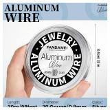 FANDAMEI Craft Wire 20 Gauge 98 Feet, Silver Wire for Jewelry Making, Aluminum Wire for Crafts, Sculpting, Beading. Metal Bendable for DIY, Christmas Floral Craft, Decoration, Jewelry Making
