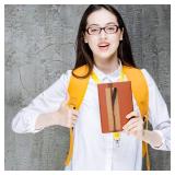 TIESOME 4PCS Elastic Pen Holder for Notebook, 4 Colors PU Leather Adjustable Pen Sleeve Pouch Journal Pencil Holder Pen Loop Holder for Notebook Planners Binders and Books