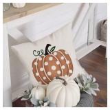 GEEORY Fall Pillow Covers 18x18 inch Polka Dots Pumpkin Throw Pillow Covers for Thanksgiving Decorations Party Pillows Decorative Pillow Covers for Couch Sofa