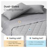 Cozy Bliss Cooling Blanket for Hot Sleepers, Q-Max 0.4 Cooling Comfort for Girls Boys, Cold Blankets for Night Sweats Sleeping, Ultra-Cool Lightweight Breathable Summer Blanket for Travel