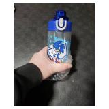 Zak Designs Sonic the Hedgehog Sage Water Bottle For School or Travel, 16oz Durable Plastic Water Bottle With Straw, Handle, and Leak-Proof, Pop-Up Spout Cover (Sonic, Eggman)