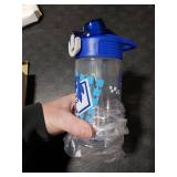 Zak Designs Sonic the Hedgehog Sage Water Bottle For School or Travel, 16oz Durable Plastic Water Bottle With Straw, Handle, and Leak-Proof, Pop-Up Spout Cover (Sonic, Eggman)