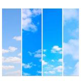 Ninehaoou 4 Pcs School Locker Wallpaper 12 x 36 Inch Sunset Sky Clouds Decorative Wall Stickers PVC Removable Locker Accessories Easy Install Remove Covering for School Office University(Sweet Color)