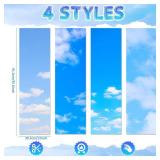 Ninehaoou 4 Pcs School Locker Wallpaper 12 x 36 Inch Sunset Sky Clouds Decorative Wall Stickers PVC Removable Locker Accessories Easy Install Remove Covering for School Office University(Sweet Color)