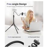 Aureday Phone Tripod, 92 Cell Phone Stand with 15 Gooseneck, Remote and Phone Holder, Overhead & Selfie Stick for Recording/Watching/Vlog, Compatible with iPhone Android