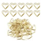 100pcs Mini Gold Heart Paper Clips, Small Cute Love Shaped Stainless Steel Metal Bookmarks for Document Note Sorting, Wedding Decoration, Crafts, Kids, Office Supplies