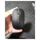VssoPlor Wireless Mouse, 2.4G Slim Portable Computer Laptop Mouse with Nano Receiver Quiet Silent Optical Mice for Notebook, PC, Laptop, Computer-Black and Gold