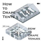 PartyVillage 4 Panels 5ftx30ft White Ceiling Drapes for Wedding Parties 30 FT Extra Long Thick Polyester Wrinkle-Free Drapery Tent Decor Decorations for Birthday Party Ceremony Stage Swag