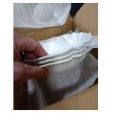 WRINGKIT Set of 3 Dumpling Plate with Dipping Saucer, 8.7 Ceramic Sushi Dishes with Vinegar Dish, White Chip Dip Serving Platter Wine Dine Appetizer Plate for Snack, Dessert, Salad, French Fries