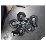 HOLKIE Office Chair Wheels Roller Blade Caster Rubber Replacement for Office 11x22mm Transparent 3 Inch, Desk Rolling Set of 5 for Hardwood Floors Gaming Chair Wheels Smooth & Silence Gliding