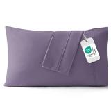 Bedsure Queen Pillow Cases Set of 2 - Grayish Purple Brushed Microfiber Pillowcase 2 Pack, Super Soft and Cozy Pillow Case Covers with Envelope Closure, Wrinkle, Fade and Stain Resistant, 20x30 Inches