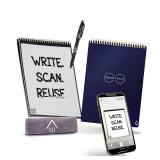 Rocketbook Flip Reusable Smart Notepad | Eco-Friendly, Digitally Connected Notebook for Ambidextrous Writers | Dotted & Lined Combo, 6 x 8.8, 36 PG, Navy, with Pen, Cloth, and App Included NOTEBOO