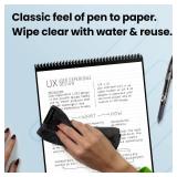 Rocketbook Flip Reusable Smart Notepad | Eco-Friendly, Digitally Connected Notebook for Ambidextrous Writers | Dotted & Lined Combo, 6 x 8.8, 36 PG, Navy, with Pen, Cloth, and App Included NOTEBOO