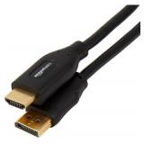Amazon Basics DisplayPort to HDMI Cable, Uni-Directional, 4K@30Hz, 1920x1200, 1080p, 6 ft, Black