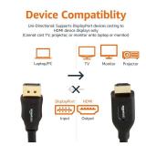 Amazon Basics DisplayPort to HDMI Cable, Uni-Directional, 4K@30Hz, 1920x1200, 1080p, 6 ft, Black