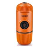 WACACO Nanopresso Portable Espresso Maker, Upgrade Version of Minipresso, 18 Bar Pressure, Small Travel Coffee Machine, Manually Operated, Perfect for Kitchen and Office, Orange