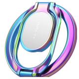 Doflyesky Magnetic Phone Ring Holder with Magsafe, Double Adjustable Gym Finger Ring Grip, Removable Phone Grip, for iPhone, iPad and Smartphones, Compatible with Magnetic Car Mount (Colorful)