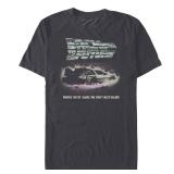 Back to the Future Mens Classic Delorean Basic Solid Tee T-Shirt, Black, XX-Large US