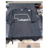 State of Nebraska Outline with Volleyball Script ACJ227b T-Shirt Large