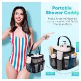 Eudele Mesh Shower Caddy Portable for College Dorm Room Essentials, 8-Pocket Large Capacity Shower Bag for Beach, Swimming, Gym