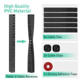 ENONCI Updated Cable Raceway Kit - 77 (5x15.4) Inch Open Slot Wire Covers for Cords, Under Desk Cable Management System to Hide Under Desk/Tv/Computer/Net/Power Cords, (Pack 5)