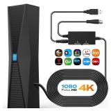2025 Antenna for Smart TV, Long Range TV Antenna Indoor/Outdoor with 360° Signal Booster, Digital TV Antenna for Local Channels, Supports All Smart/Old TVs and 4K 1080P VHF UHF