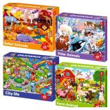 QUOKKA Puzzles for Kids Ages 4-6 4 x 48 Pieces Jigsaw Puzzles for Toddlers 2-4 Children