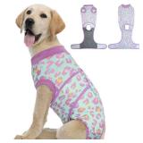 Kuoser Dog Recovery Suit for Dogs After Surgery,Professional Surgical Onesie for Female Male Dogs Spay Neuter,Soft Dog Surgery Suit Bodysuit for Abdominal Wounds Skin Disease,Light Purple Leopard S