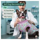 Kuoser Dog Recovery Suit for Dogs After Surgery,Professional Surgical Onesie for Female Male Dogs Spay Neuter,Soft Dog Surgery Suit Bodysuit for Abdominal Wounds Skin Disease,Light Purple Leopard S