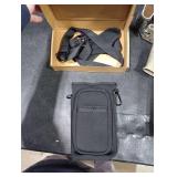 Bstge Water Bottle Holder with Strap, Water Bottle Carrier Bag with Phone Pocket, Shoulder Hand Strap Insulated Neoprene 32 oz Water Bottle Sleeve for Walking Hiking Camping Gym(black)