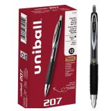 uniball 207 Retractable Gel Pens, Micro Point (0.5mm), Black