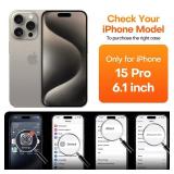 ImpactStrong Magnetic Guard Designed for iPhone 15 Pro Case [Camera Protection] [Military Grade Drop Tested] [Compatible with MagSafe] Slim Translucent Matte Phone Case (6.1) - Black