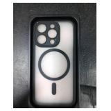 ImpactStrong Magnetic Guard Designed for iPhone 15 Pro Case [Camera Protection] [Military Grade Drop Tested] [Compatible with MagSafe] Slim Translucent Matte Phone Case (6.1) - Black