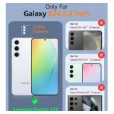 FNTCASE for Samsung Galaxy S24 Case: Dual Layer Heavy Duty Cell Phone Protective Cover Shockproof Rugged with Non-Slip Textured - Military Drop Protection Bumper Tough - 2024, 6.2inch Sakura Pink