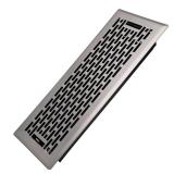 Howeall 4x12 Inches Heavy Duty Walkable Floor Register - Easy Adjust Air Supply Lever Decorative Floor Vent Covers - Boston Design Vent Covers for Home - Satin Nickel