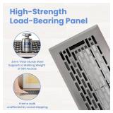 Howeall 4x12 Inches Heavy Duty Walkable Floor Register - Easy Adjust Air Supply Lever Decorative Floor Vent Covers - Boston Design Vent Covers for Home - Satin Nickel