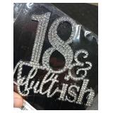 18th Birthday Cake Topper Glitter Cheers to 18 Years Cake Topper and Adultish for 18th Birthday Party Decoration Silver