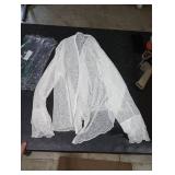 Womens Bolero Shrugs for Evening Dresses Elegant Cropped Shrug Long Sleeve Cardigan Lightweight Knit Cover Up (Cream,XL)