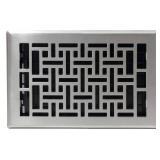 Decor Grates AJH610-NKL Oriental Floor Register, 6-Inch by 10-Inch, Brushed Nickel